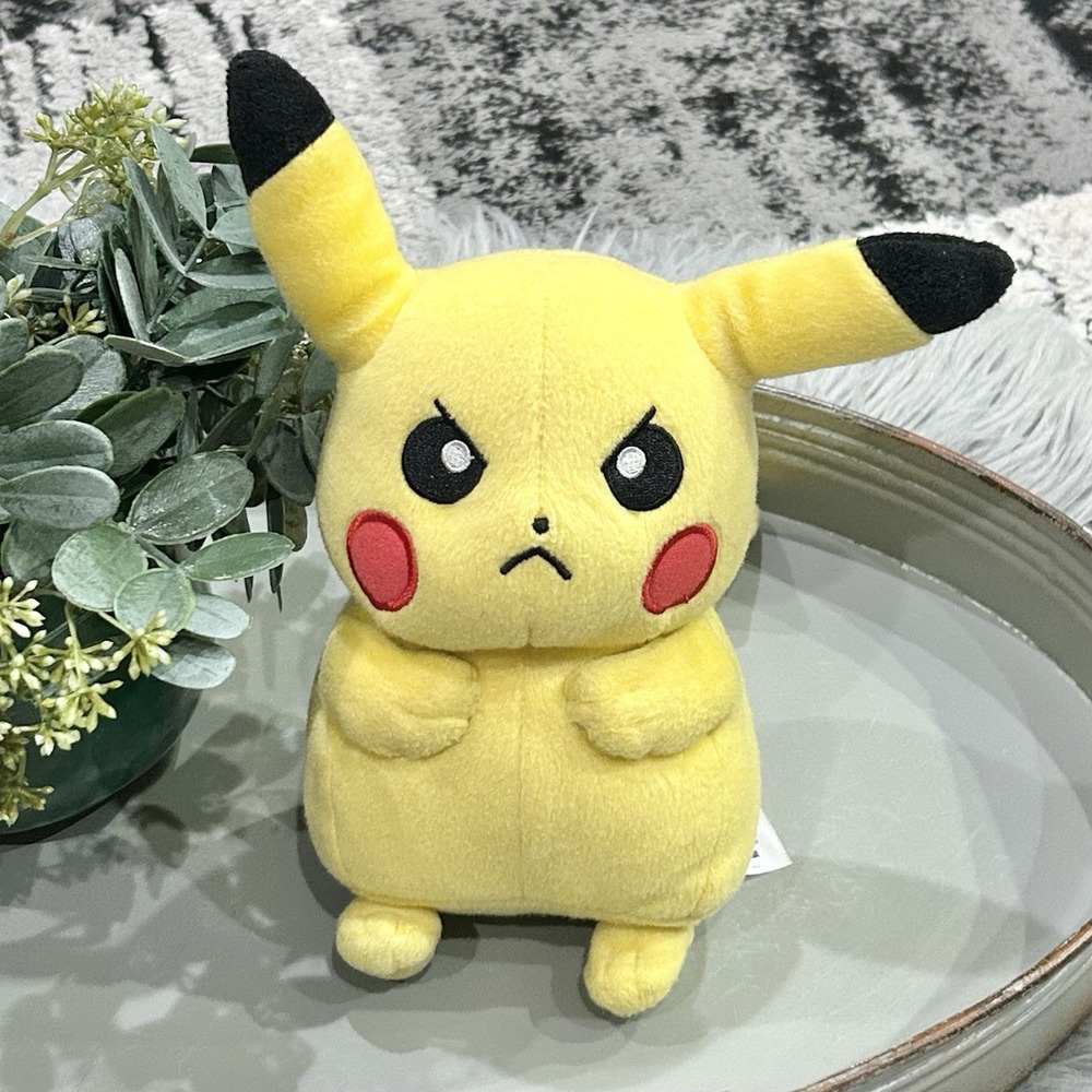 Pokemon Angry Scowling Pikachu Plush by 7 Inch by Tomy